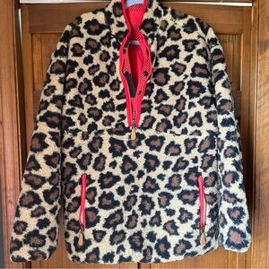 Leopard reversible Simply Southern fleece pullover
